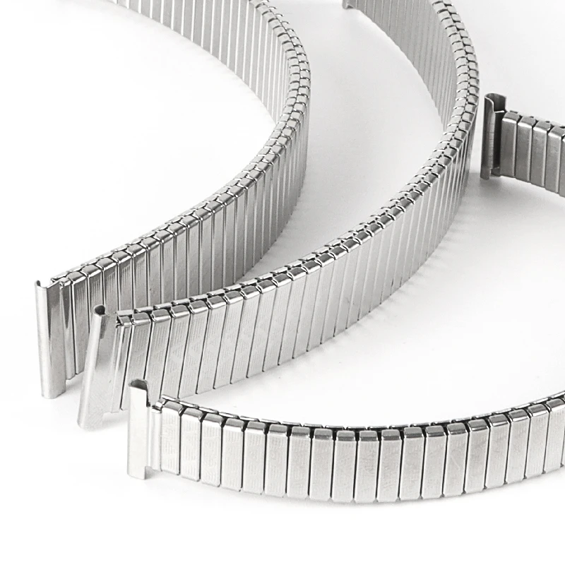 12mm 14mm 16mm 18mm 20mm Stainless Steel Elastic Stretch Strap Metal Expansion Watch Band Wristband Bracelet Watch Accessories