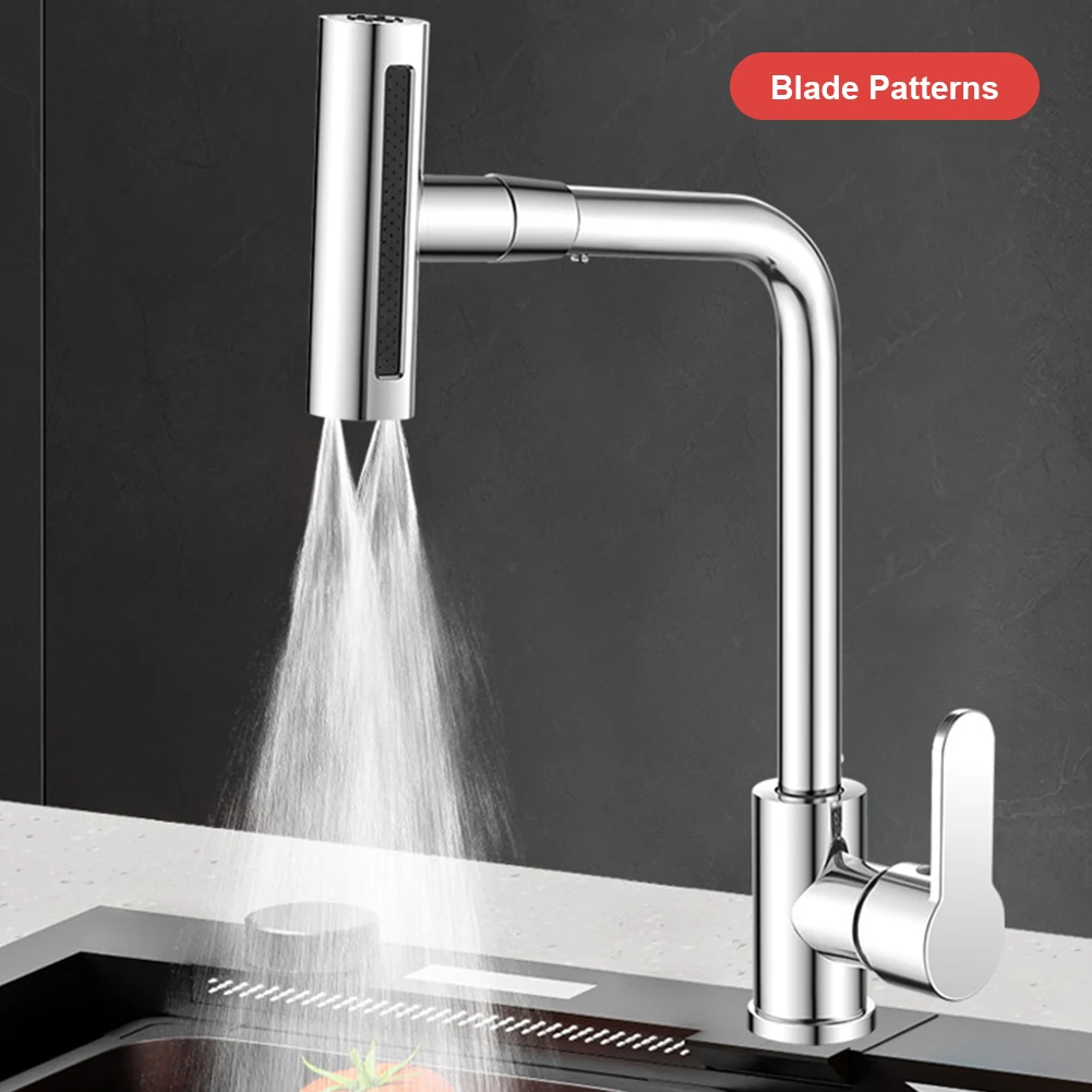 Waterfall Stream Sprayer 1/2inch Hot Cold Water Sink Wash Tap 360° Rotation Stainless Steel Electroplated Sink Washbasin Faucet