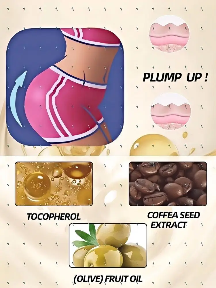 Minyak Pembesar Bokong Alami - Mengangkat & Mengencangkan untuk Tampilan Lebih Bulat dan Berisi - Penyerapan Cepat