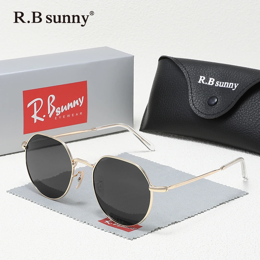 ヴィンテージラウンドフレームトレンディなサングラス男性女性運転釣りメガネ偏光-uv400-レトロカジュアル眼鏡