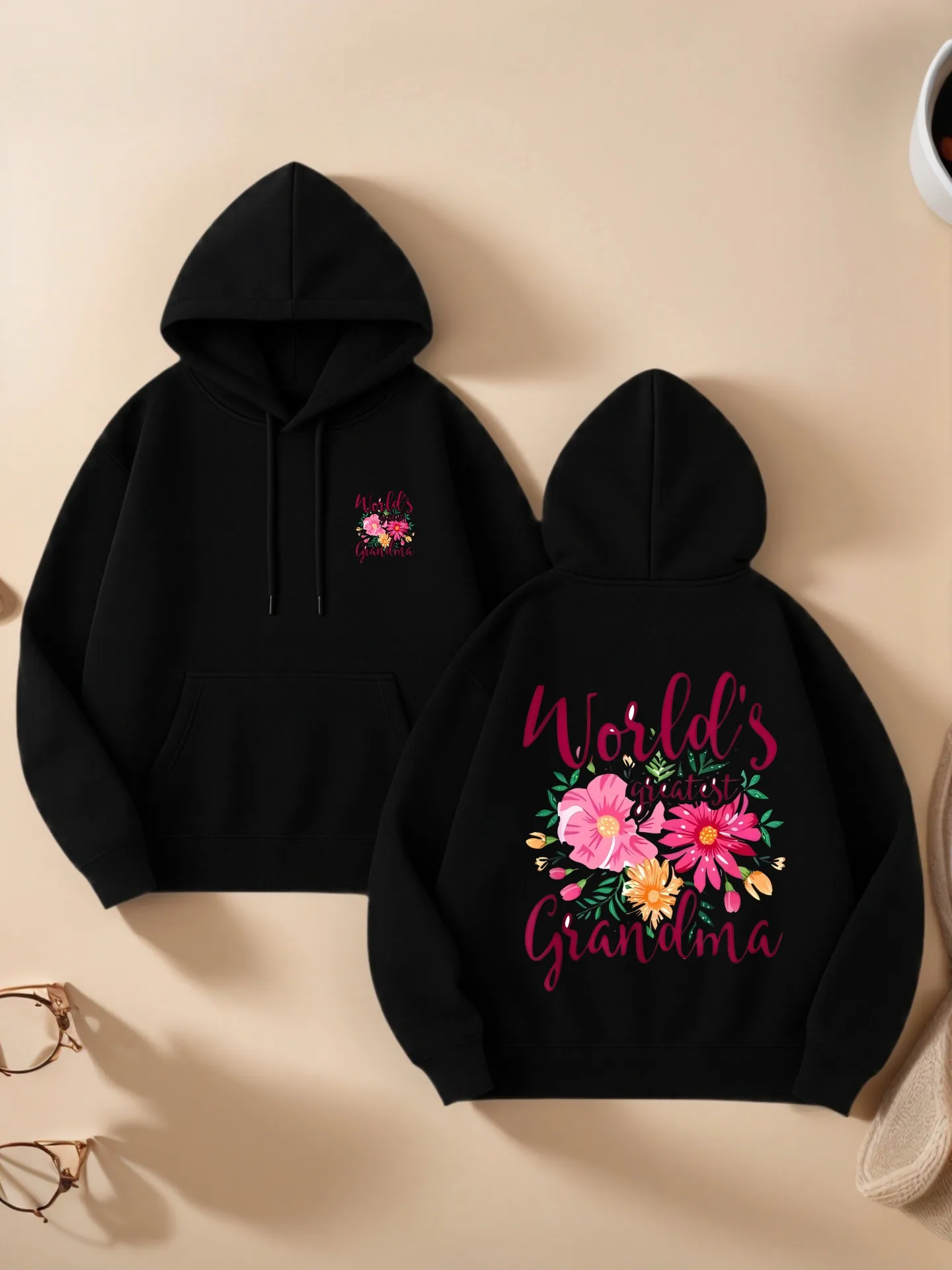 

Женская толстовка с графическим рисунком, цветочный графический принт, повседневный стиль, флис, повседневная повседневная одежда, для женщин