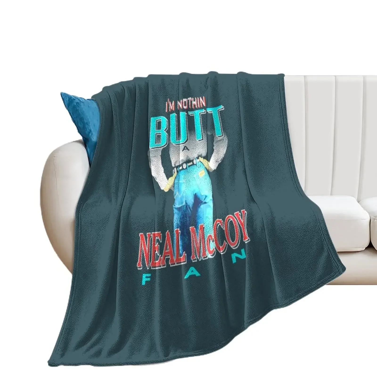 1990_s Neal McCoy Vintage Nothin_ BUTT a Neal McCoy Fan Tour Promo Classic 90_s Country Music Concert Throw Blanket