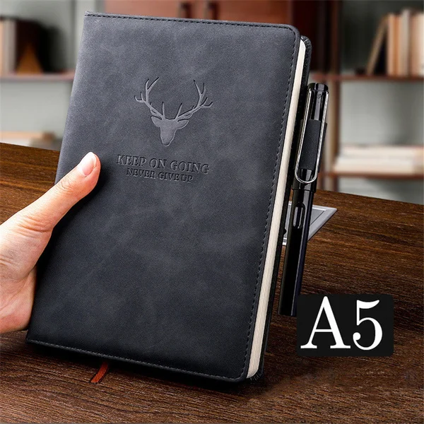 Thick Classic Notebook with Pen Loop A5 Wide Ruled Hardcover Writing Notebook + Page Dividers Gifts,360 Pages, 8.27 x 5.71 in