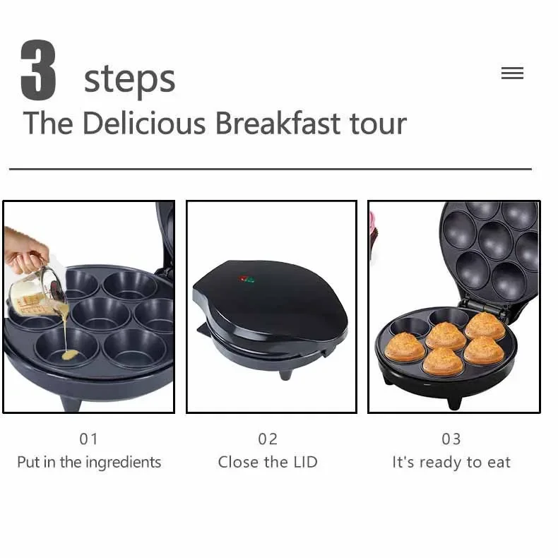 

Многофункциональный прибор для приготовления кексов, тарталеток, пончиков, с двойным нагревом, для завтраков