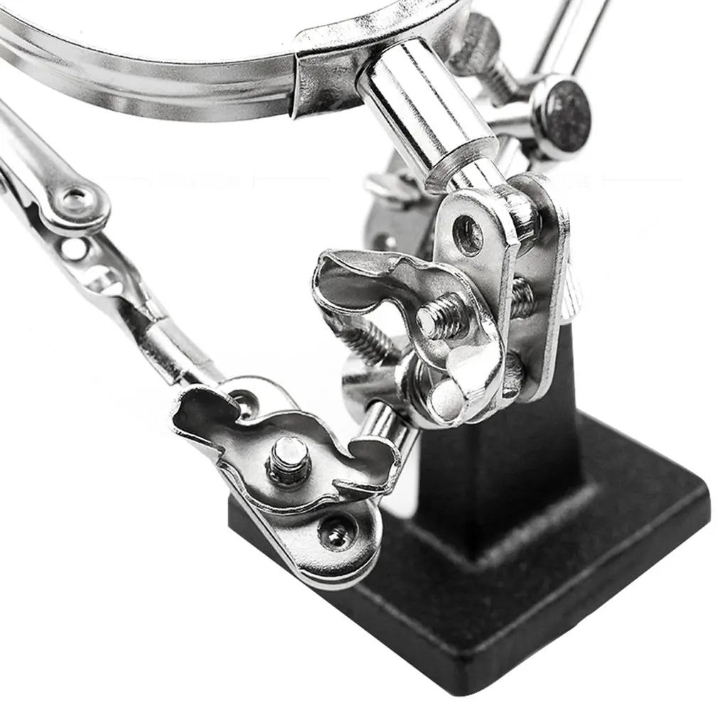 Helping Hands Magnifier Stand with Dual Alligator Clips Adjustable FEITA 5X Magnifying Glass Perfect for Soldering Crafting