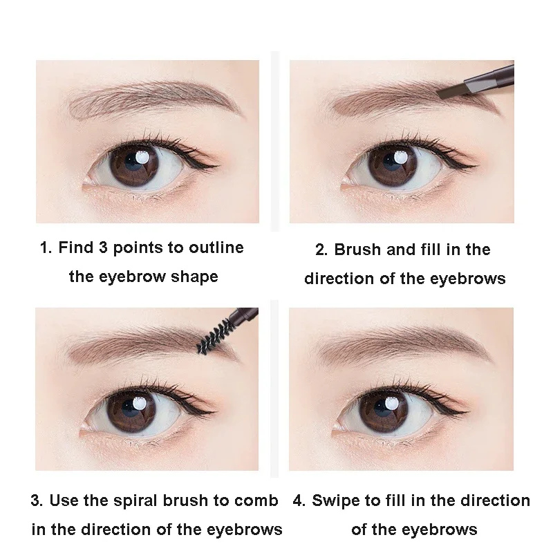 1Pcs Eyebrow Cosmetics Pencil Double-headed Eyebrow Tattoo Natural Long Lasting Make Up Paint Eyebrow Pencils 5Color Waterproof