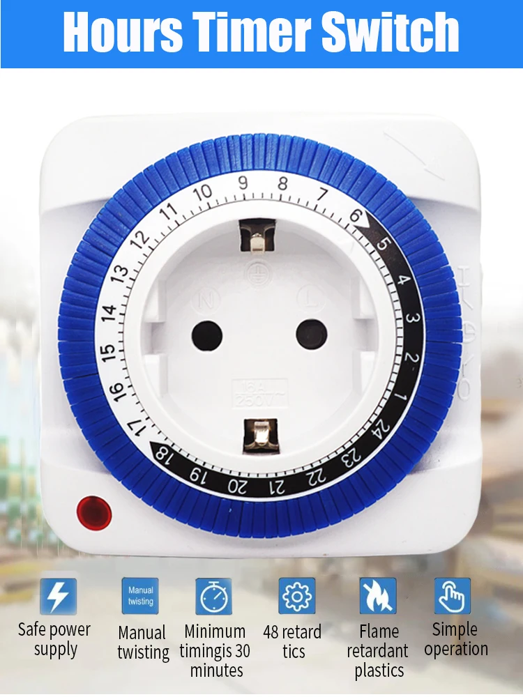Timer-Buchse Smart Countdown-Zyklus buchse 24-Stunden-Timer Mechanischer Schalter Timer Plug-In-Timer-Schalter