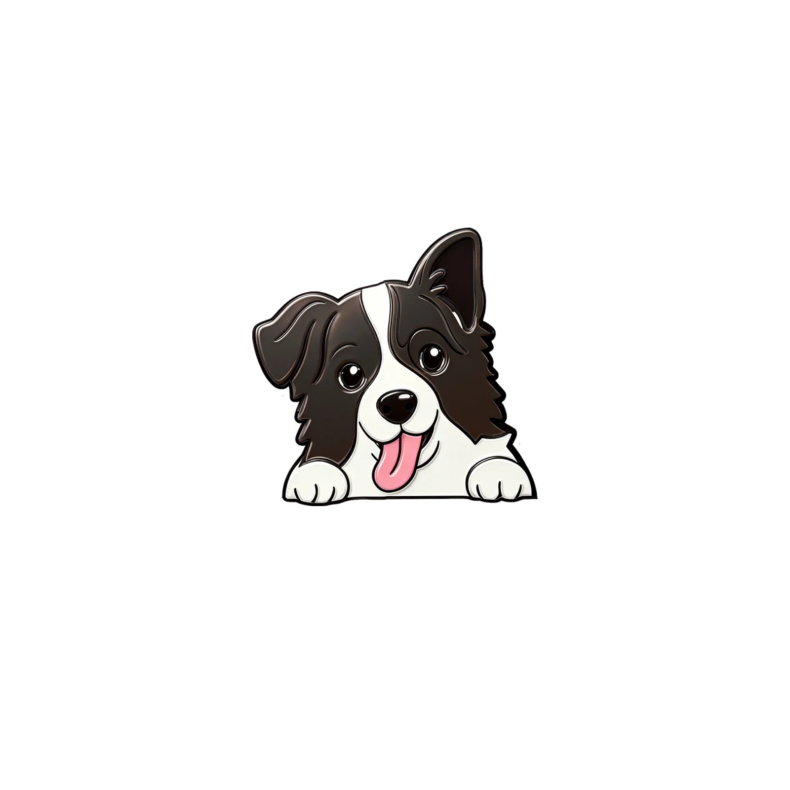 1pcs 3D Peeking Border Collie Emblem, Decorative Items. Suitable for Decorating the Rear Side of Cars,Trucks,and SUV,Waterproof