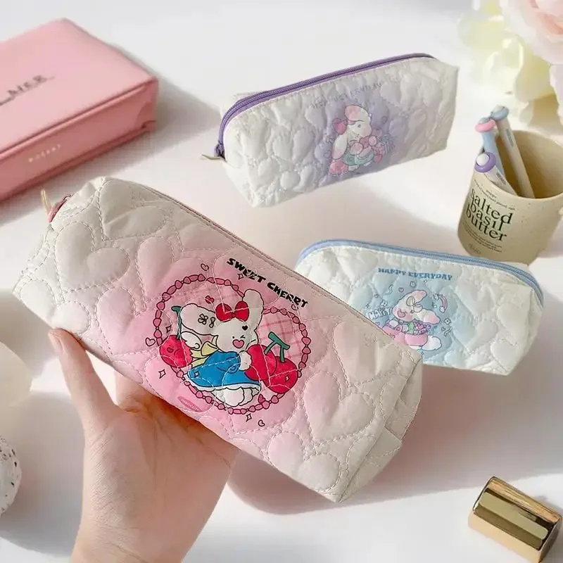 

Стеганая сумка для хранения в стиле «сделай сам», портативная версия корейской настольной сумки для канцелярских принадлежностей