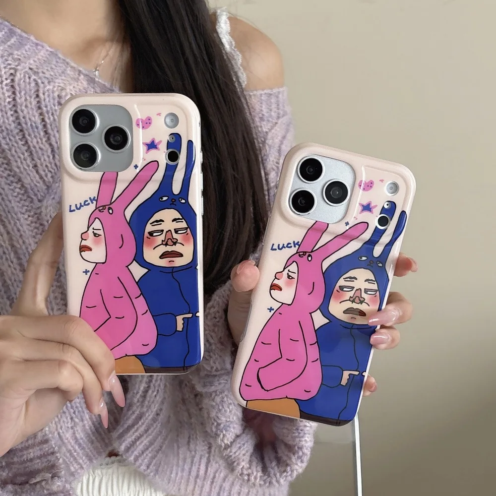 

Simple Quirky Cartoon Phone Case for iPhone 14 15 16 17 Pro Max with Protective Cover