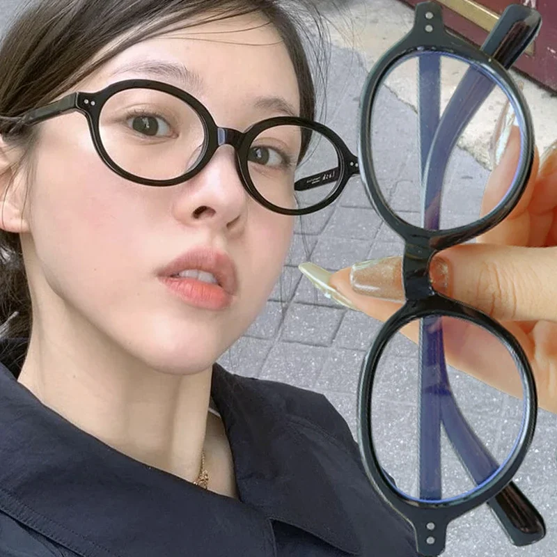 Vintage Japanese Small Black Square Frame Glasses Y2K Sweet Cool Spicy Girl Anti Blue Light Cosplay Photography Eyeglasses