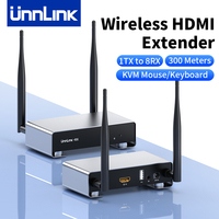 Unnlink Wireless HDMI KVM Extender Kit 300M 200M 100M Video Transmitter Receiver for PC NVR Camera to Monitor TV