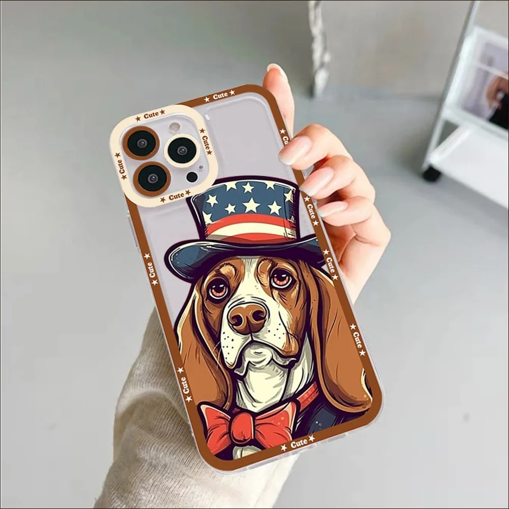 Beagle Dog Phone Case For iPhone 14 13 12 11 Pro Max Mini X Xs XR 6 7 8 Plus SE 2020 Transparent Case