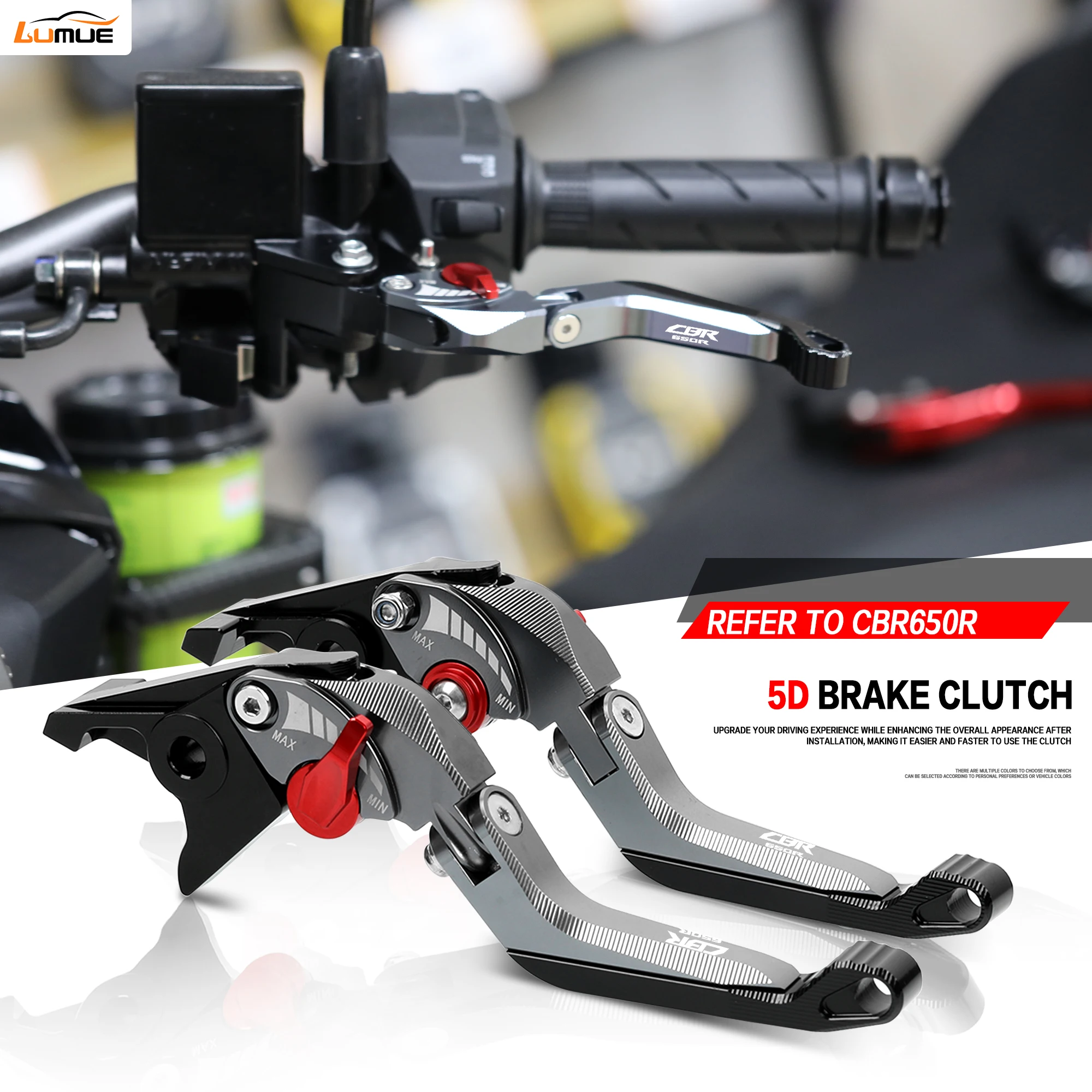 Motorcycle CBR 650R New CNC 5D Aluminum Foldable Folding Extendable Clutch Lever set For Honda CBR650R CBR 650 R 2019-2026