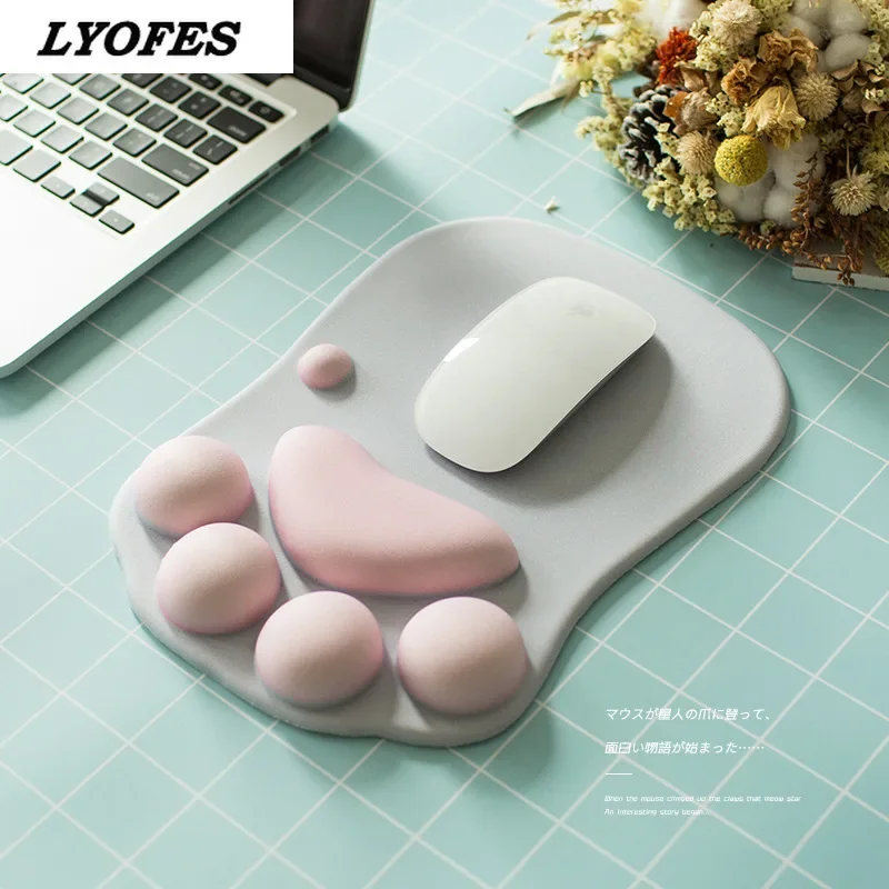 

Cute Cat Paw Mouse Pad Gaming Mousepad Kawaii Anti-Slip Mice Mat PC Laptop Computer Office Comfort Wrist Rest Support for Office