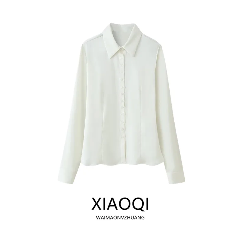 Fall 2026 Women's Long Sleeve Tailored Fit Shirt Quality Material Turn-down Collar Versatile Style Commute Fashion 7716071