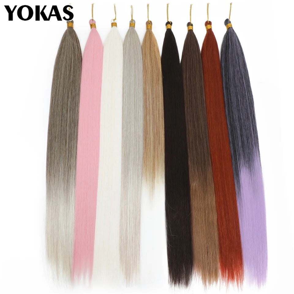 

22" 30" Ariel Straight Hair Bundles Crochet Braids Synthetic Ariel Straight Braiding Hair Ombre Blonde Crochet Hair Extensions