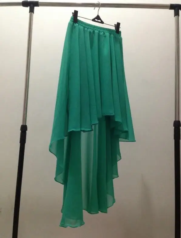 plus Size Irregular Chiffon Skirt Summer Fashion Sexy Dance Skirts Brand Party Dress Solid Color Unique Style Women\'s Gown