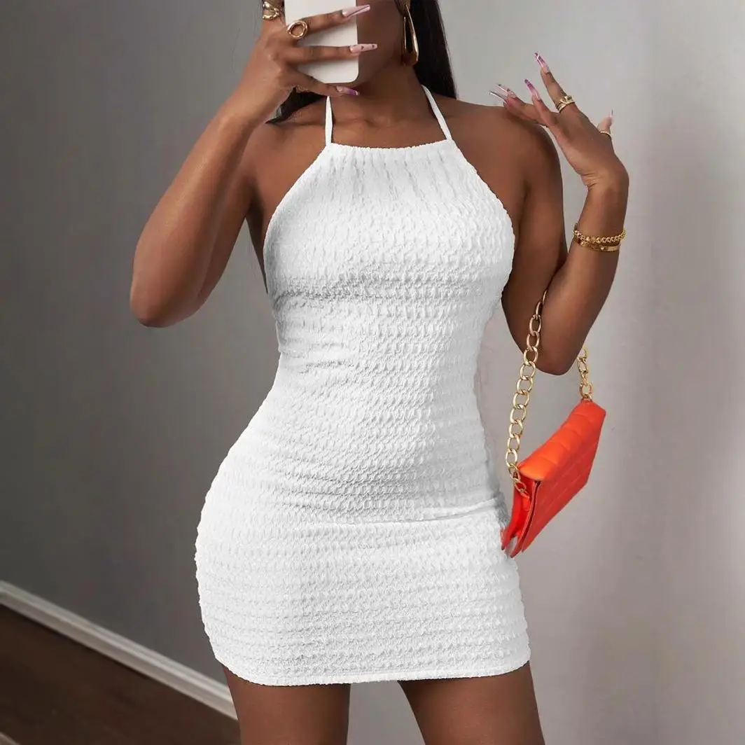 

Faionable Color Bal Strap Dr Sexy mid Waist Bodycon Skirt Svel Ne Hanging Line Ciwalk Summer Dr