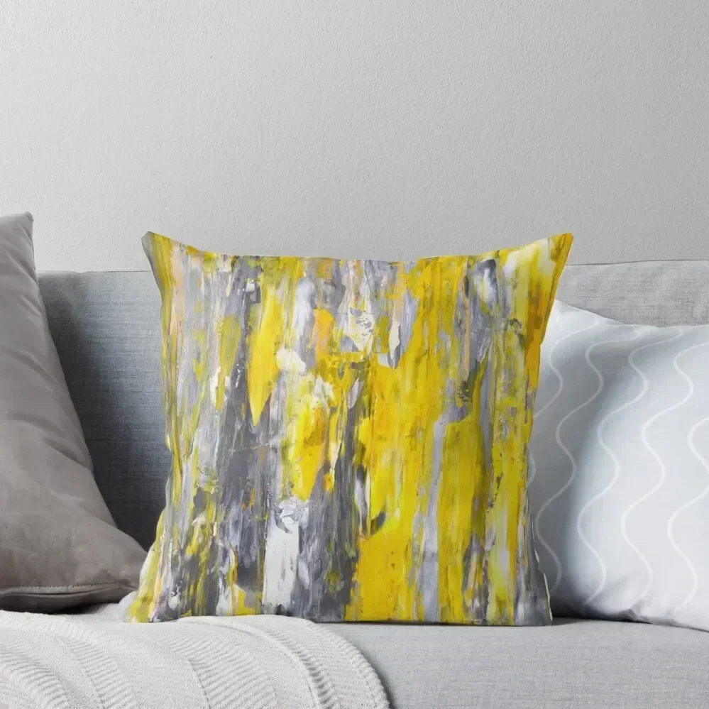 

Gray and yellow acrilyc painting Throw Pillow Couch Cushions Covers For Sofas christmas ornaments 2025 Pillowcase Cushion pillow