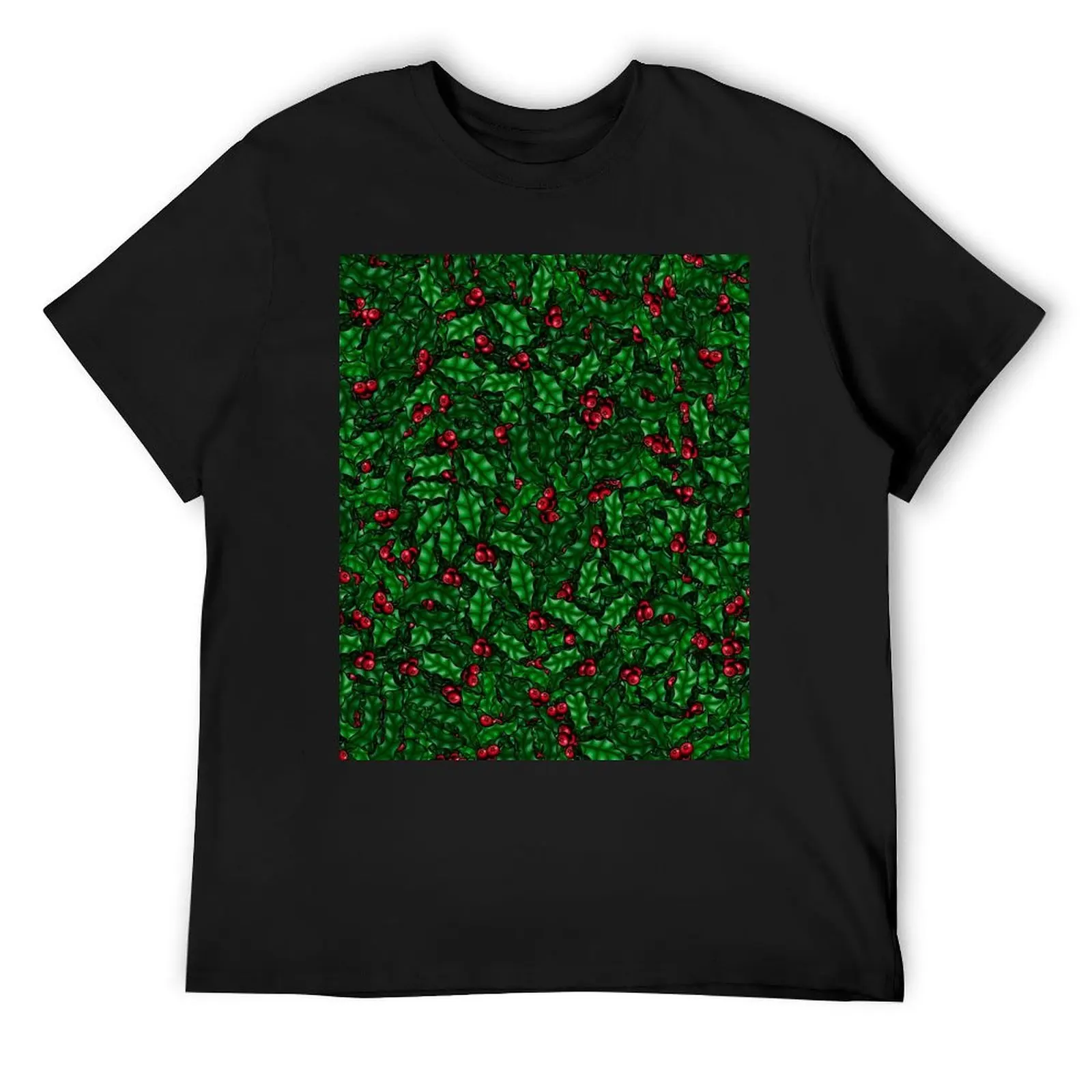 Christmas holly with berries. T-Shirt blue archive Blouse cute clothes anime tshirt clothes for men