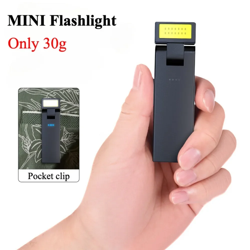 MINI Rechargeable LED COB Work Light 180° Rotate Angle Handheld Torch with Magnet Car Inspection Red Light Warning