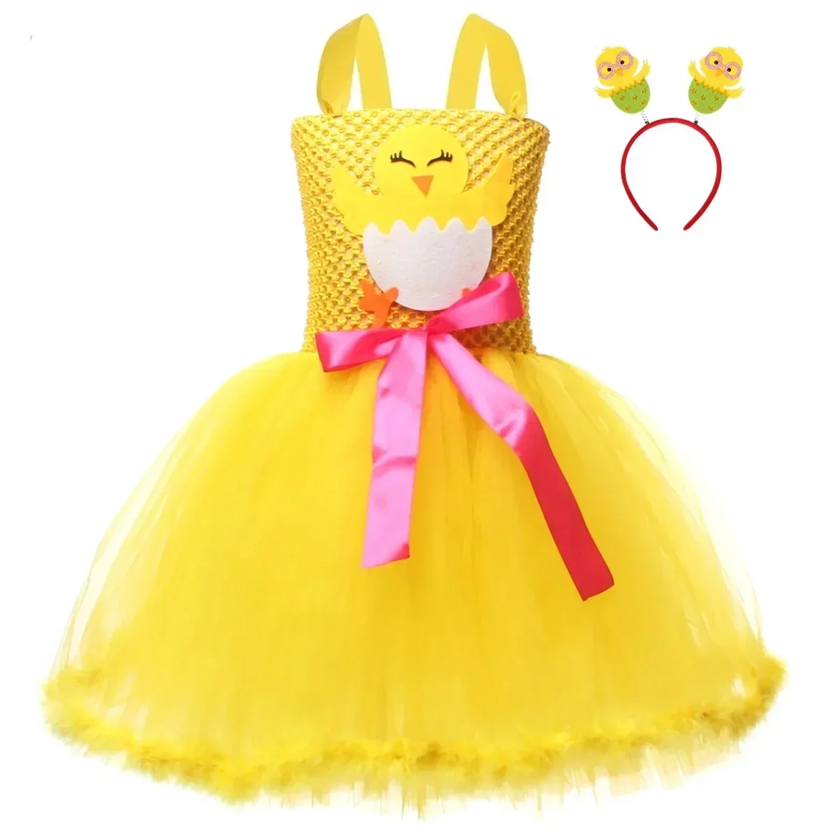 

Animal Tutu Dress Little Yellow Duck Girls Tutu Dress Kid Halloween Costume Toddler Photo Props Halloween Holiday Costume 1-12Y