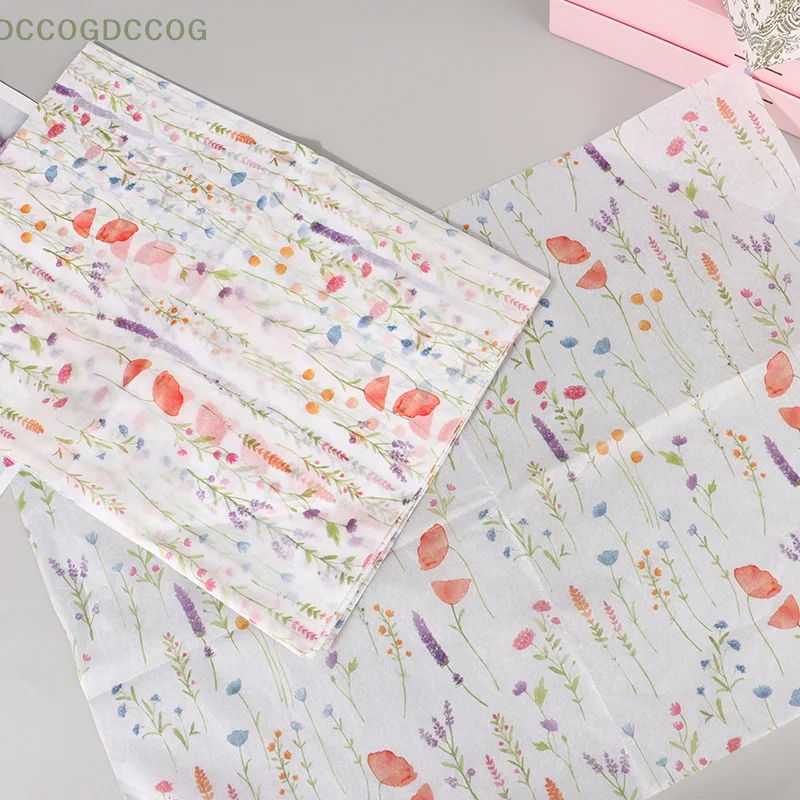 10 Sheets Wrapping Paper Flower Wrapping Paper Cake Baking Gift White Floral Paper Bouquet Flower