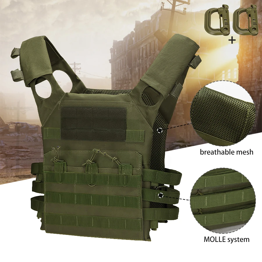 

MOLLE system hunting vest with mesh breathable lining and adjustable vest