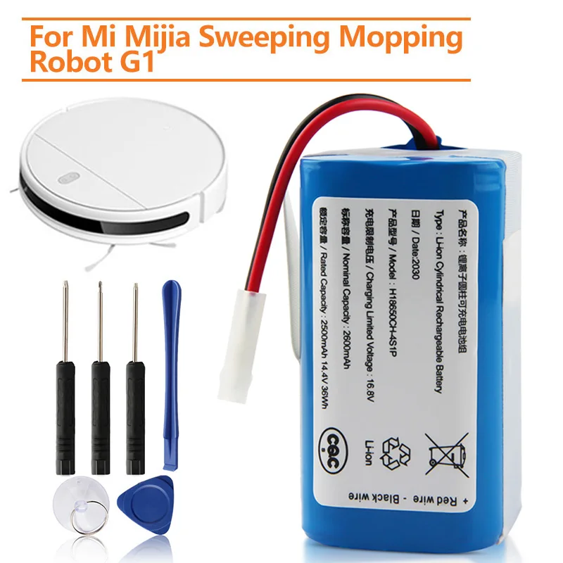 

Replacement Battery For Xiaomi Mijia Mi Sweeping Mopping Robot Vacuum Cleaner G1 2600mAh