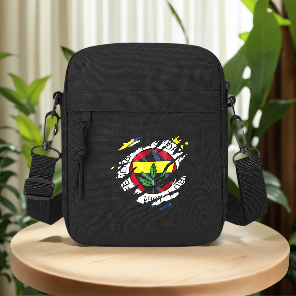 design circle emblem with  Men Crossbody Bag Single Shoulder Women Cartoon Anime Film Printing Design Unisex