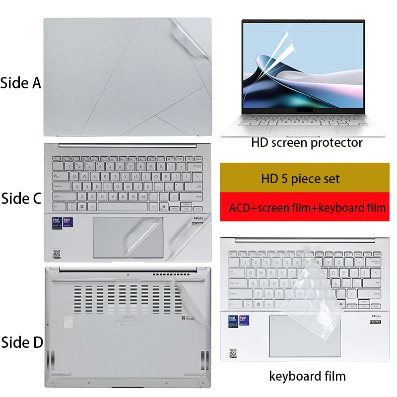 Para ASUS Zenbook 14 2025 UX3405C película corporal Q425M Q410V notebook UX3404V pegatina de vinilo para ordenador UM3406 película protectora de piel