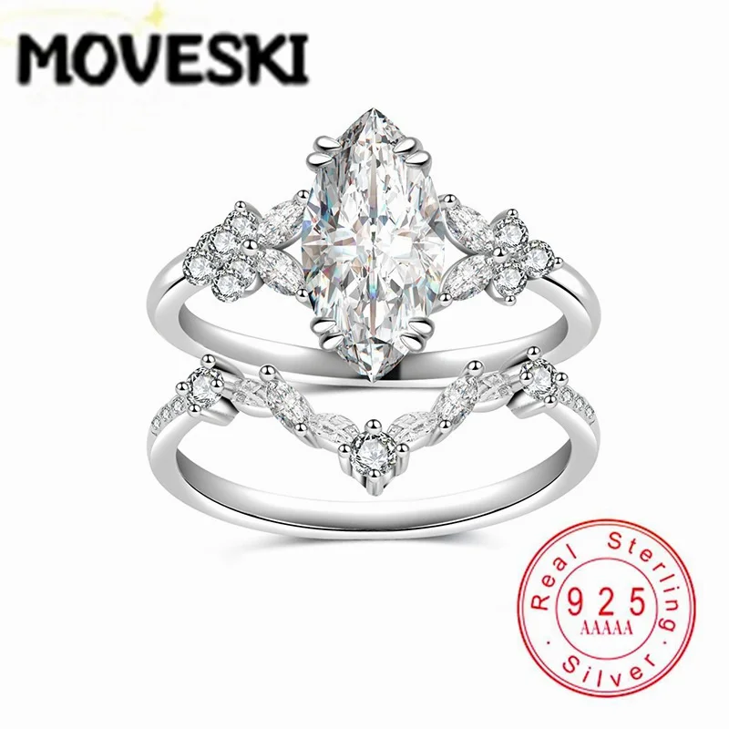 1CT Marquise Cut Moissanite Engagement Ring 925 Sterling Silver Floral Branch Twisted Band Promise Wedding Ring For Women