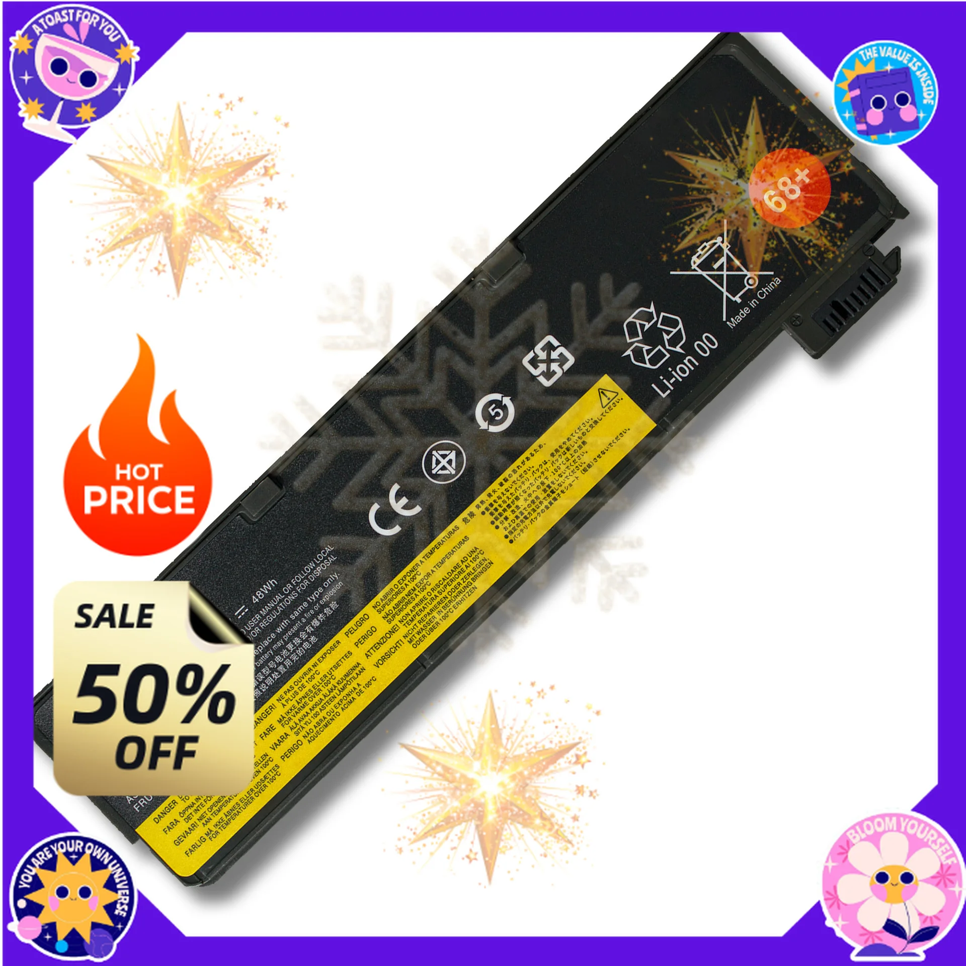 SWZY 4400mAh X240 6-cells 68+ for Lenovo Thinkpad X270 X260 X240 X240S X250 T450 T470P T450S T440S K2450 W550S 45N1136 45N1738
