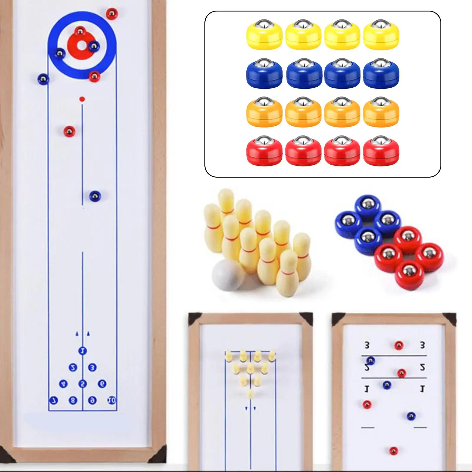 16Pcs Mini Shuffleboard Pucks Set Shuffleboard Curling Accessories Adults Indoor Shuffleboard Games Pucks for Games Home Family