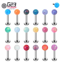 Opal Earrings ASTM F136 Titanium Piercing Lip Studs Cartilage Nail Perforated Ear Nose Stud For Women Gift Body Jewelry