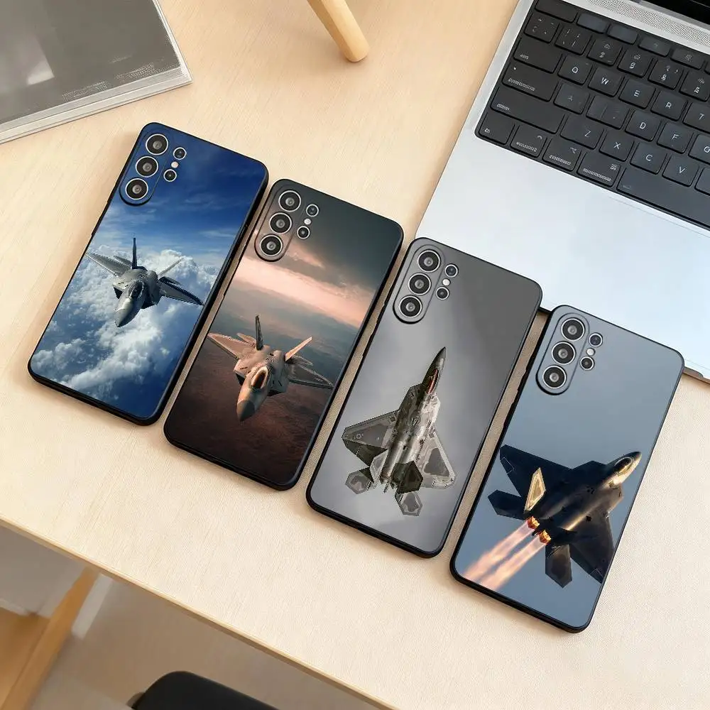 Fighter Aircraft F22 Raptor  Phone Case For Samsung S25,S24,S21,S22,S23,S30,Ultra,S20,Plus,Fe,Soft Silicone Black Cover Gift