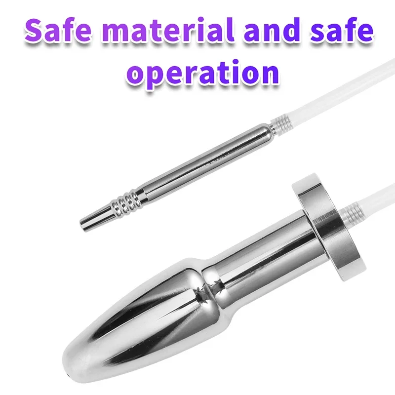 18+ Male Horse Eye Dilator BDSM Toy Circulation Enema Tube Connects Anal Plug Male Masturbation Device Sex Toy for Urethral Anal