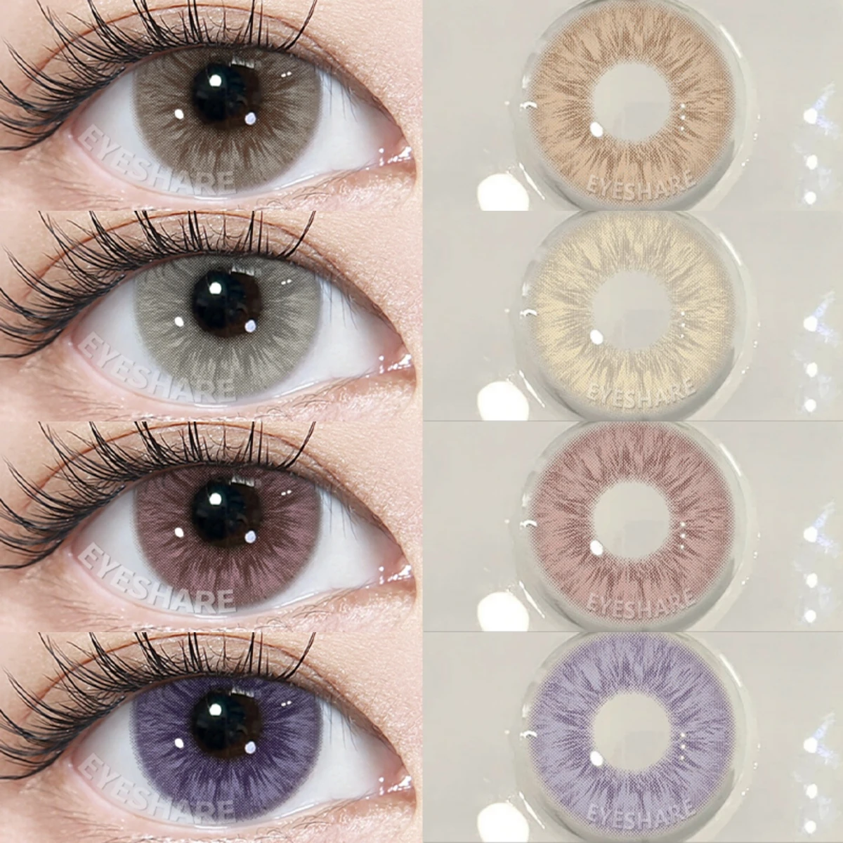 EYESHARE 1 Paar braune natürliche farbige Kontaktlinsen im koreanischen Stil für Augen, modische Linsen für Frauen, graues Auge, rosa Linse, Colorcon