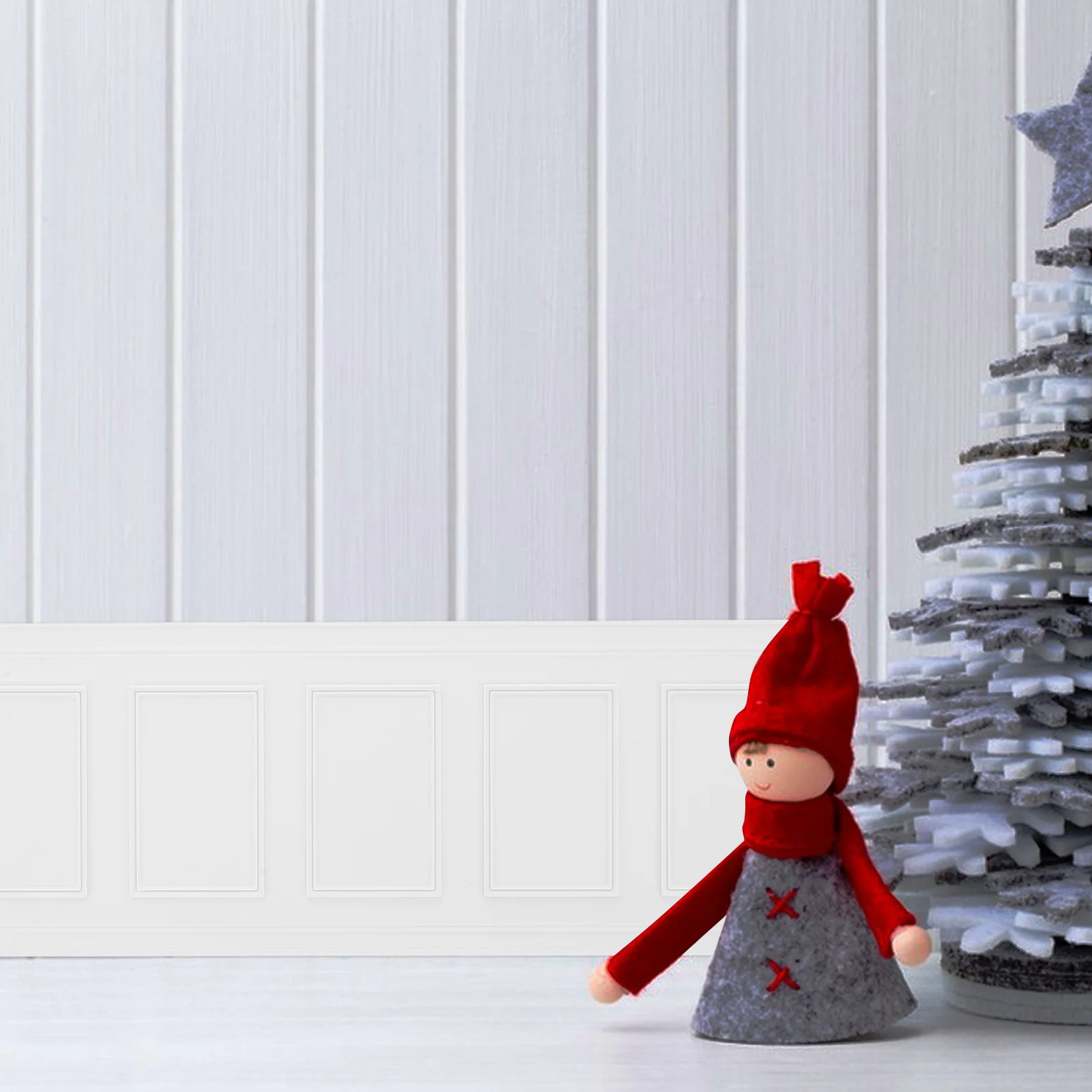 

Miniature Dollhouse Self Adhesive Baseboard Skirting Peel Stick Flexible Wall Trim Molding Panel Wainscoting for Tiny Scene