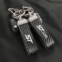 Car Carbon Fiber Keychain Auto Interior Accessories For Ford ST Fiesta Focus Mk2 3 4 Edition Mondeo Fusion St Line 2019 Escort