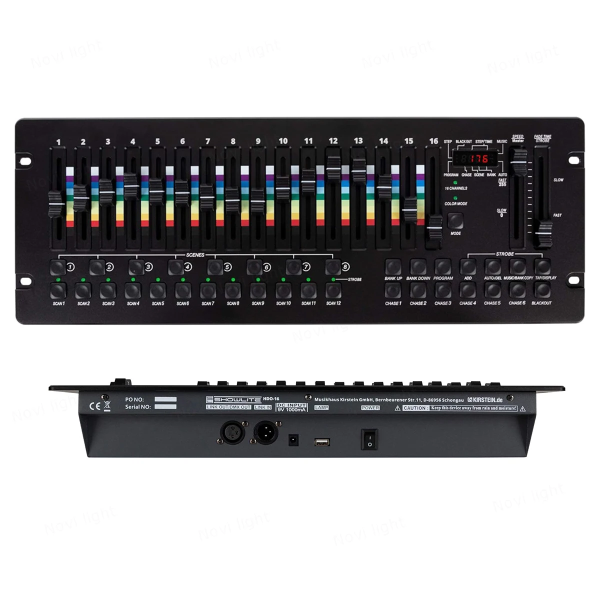 Controlador DMX com LED Função Programa Display, 16 Canal Modo, RGB, Efeito RGBW, Cor 256 Console, 192 Palco, Luzes do computador