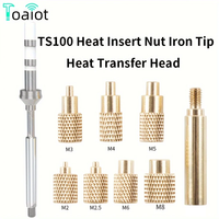 Heat Insert Nut Iron Tip TS100 Soldering Iron Tip Insert Internal Thread Head M2-M8 Brass Hot Melt Insert Nut Insertion Kit