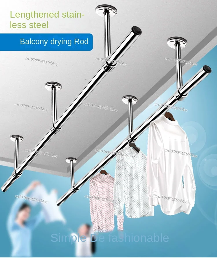 Space-Saving Brilliance: Stainless Steel Wall-Mounted Clothes Drying Rack for Indoor Balconies & Ceilings!