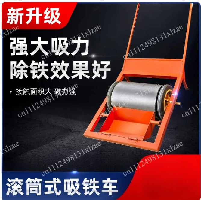 Hand Push Magnetic Roller Sweeper Steel Shot Grit Recycling Cart for Material Reuse