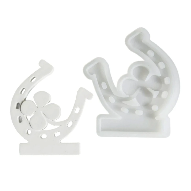 Silicones Molds Horseshoe Fourth Leaf Clovers Candlesticks Molds Holder Molds Castings Mould for Table Decorations