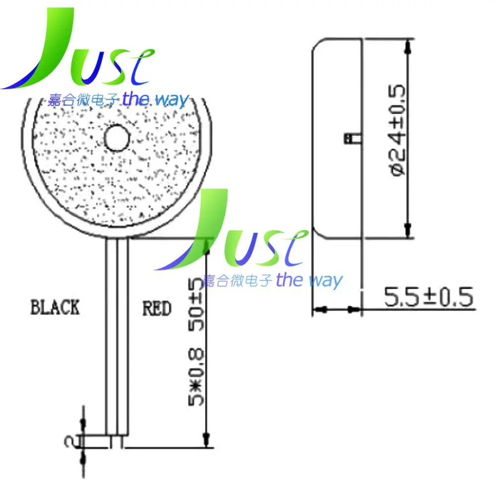 10PCS 2455 4000Hz Passive Buzzer With Wire Piezoelectric Speaker 24MM 24*5.5MM 24x5.5mm 30V Low Power Consumption Electronic DIY