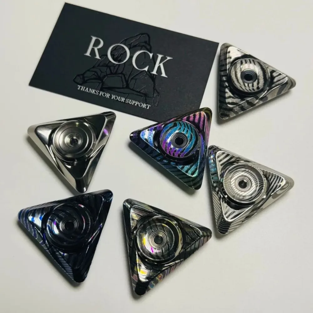 ROCK EDC 링 광 지르쿠티 다마스커스 피젯 스피너 피젯 토이 성인용 사무실 책상 액세서리 불안 완화 장치