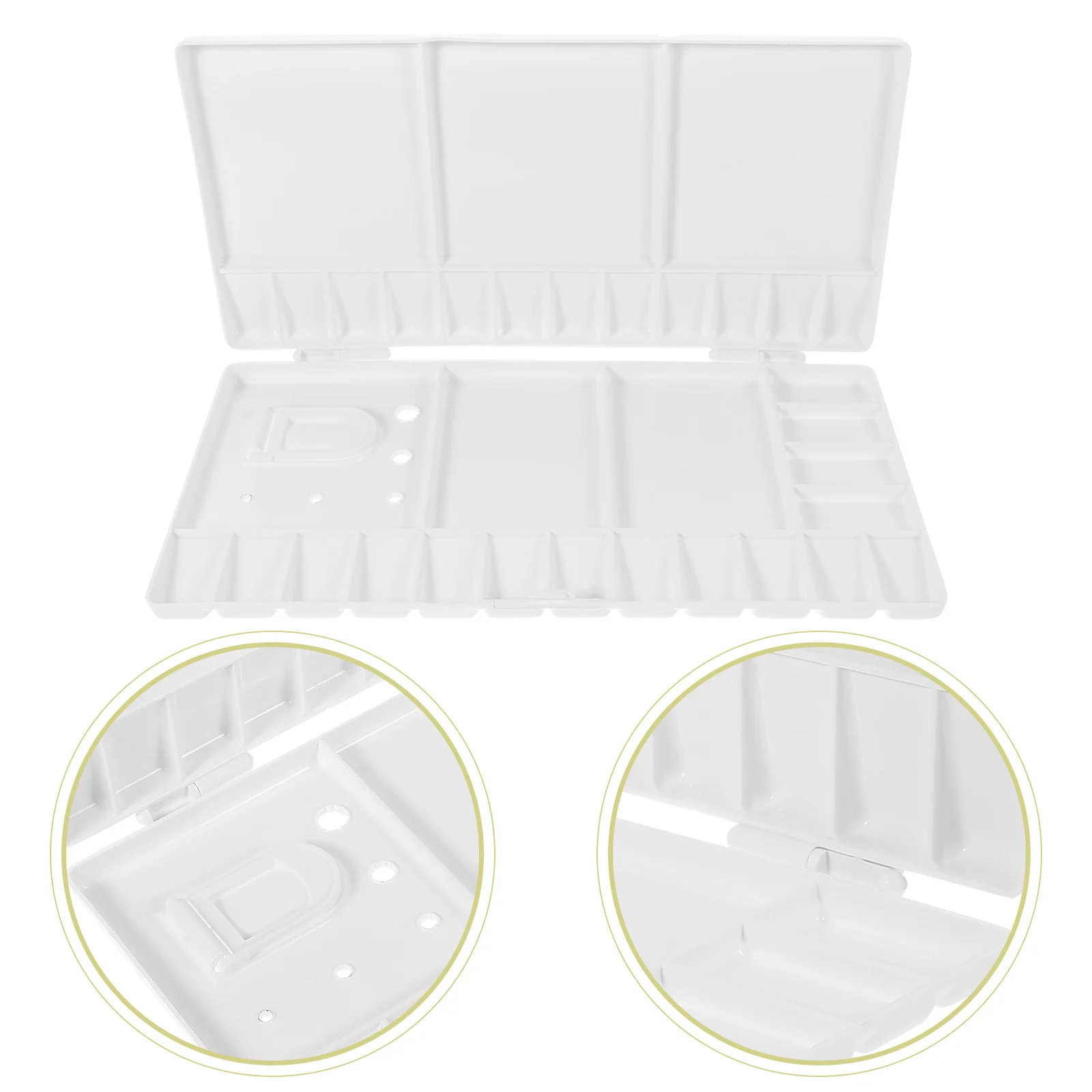 

28 Small 5 Big Compartments Folding Palette Plastic Paint Box With Thumbhole Brush Holders Portable Color Tray For Watercolor