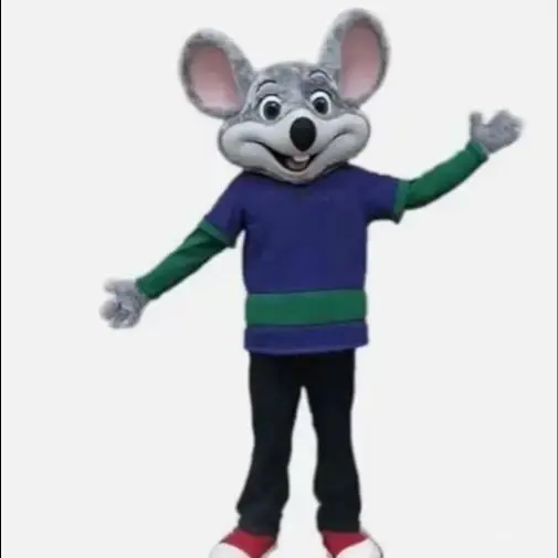

Cartoon Chuck E. Cheese Grey Mouse Halloween Christmas Dress Full Body Props Outfit Carnival Fancy suits